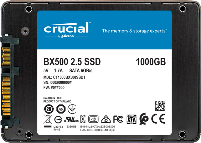 Crucial 1TB 2.5" SSD BX500 CT1000BX500SSD1