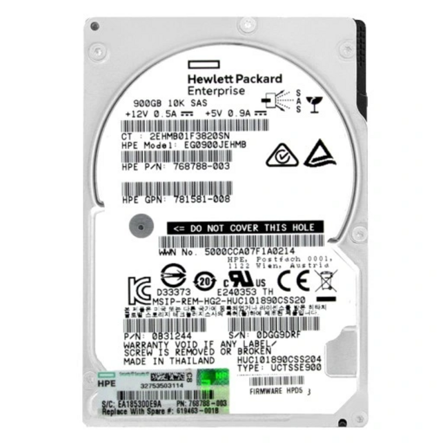 HPE 900GB  SAS 10K EG0900JEHMB