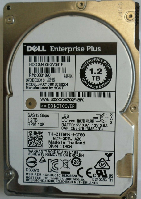DELL 1.2TB SAS 2,5" HUC101812CSS204