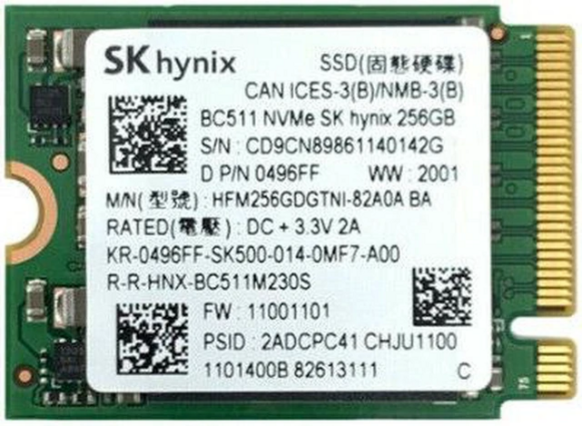 SKhynix 256GB SSD BC511 NVMe M.2 2230