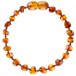 Amber Barnsteen armband baby/peuter 14cm - Cognac