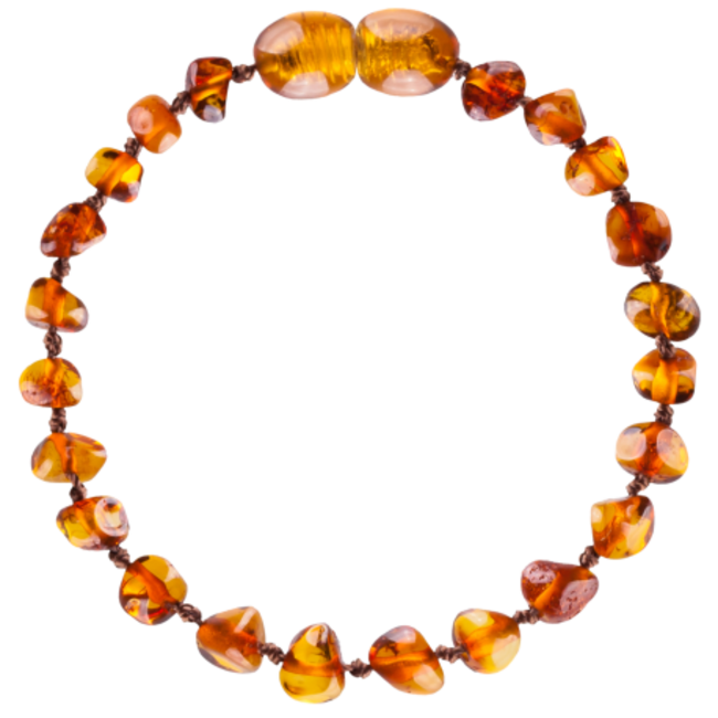 Amber Barnsteen armband baby/peuter 14cm - Cognac