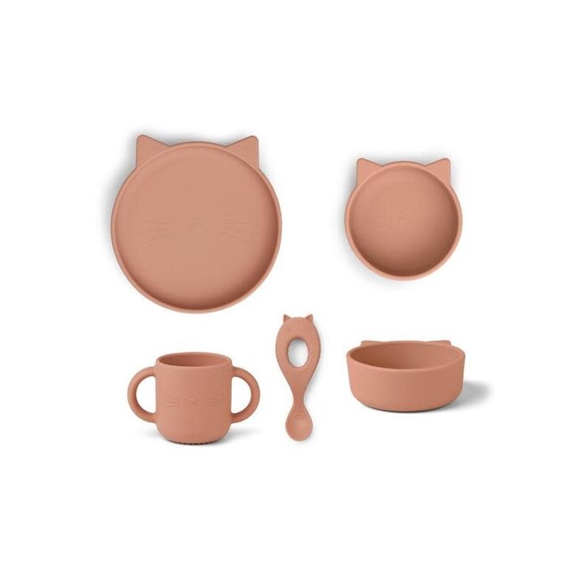 Liewood Vivi silicone set - Cat rose