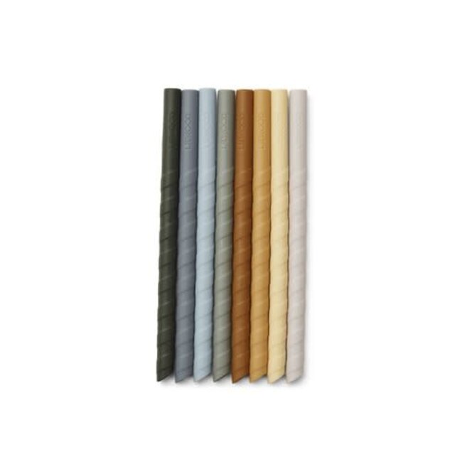 Liewood Zoe straw set - 8 pack - Blue multi mix