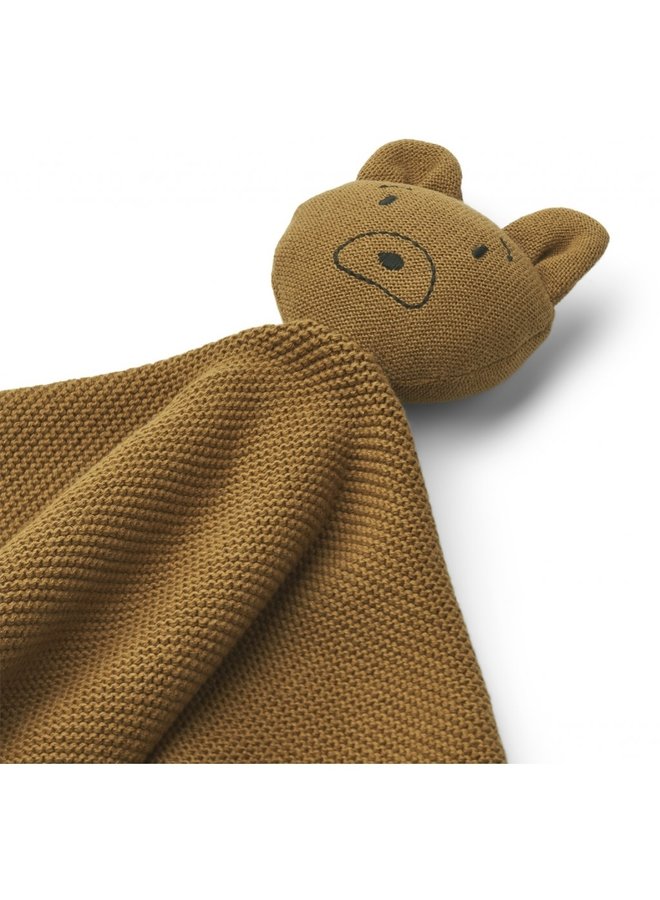 Milo knit cuddle cloth - Bear golden caramel
