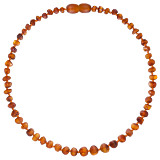 Amber Barnsteen ketting kind 38cm - Cognac raw