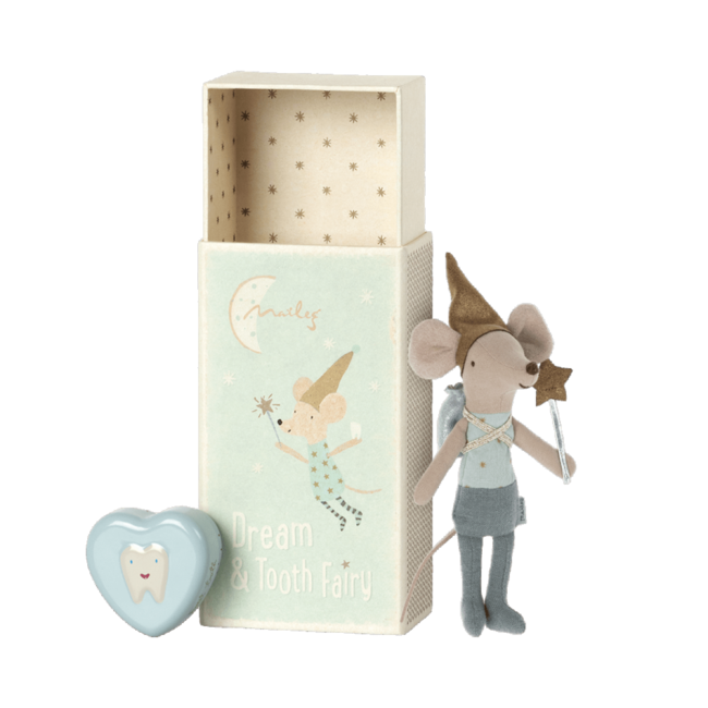 Maileg Tooth fairy mouse in matchbox - Blue
