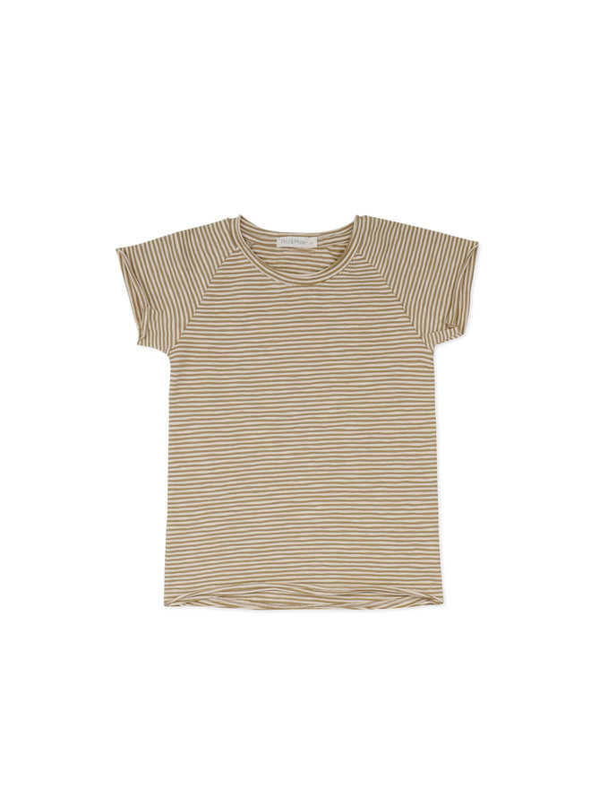 Raglan tee stripes s/s - Dried herb