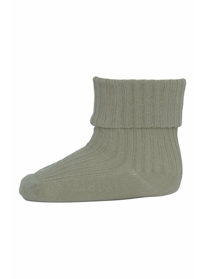 Cotton rib baby socks - Desert sage