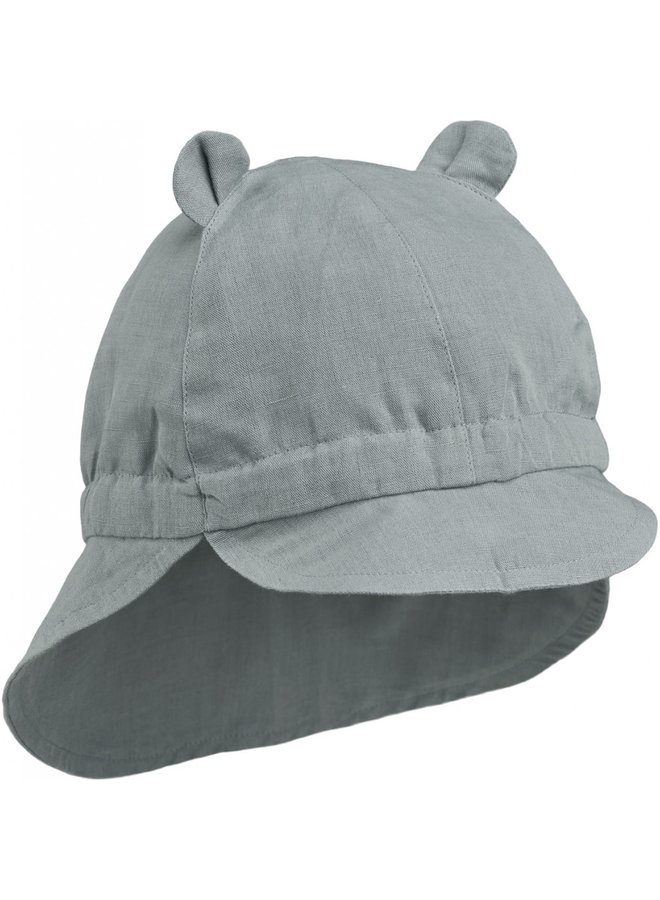 Gorm linen sun hat - Blue fog