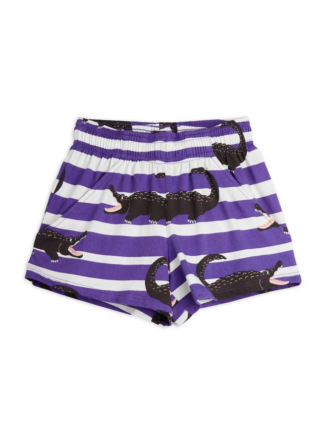 Crocodile stripe shorts purple