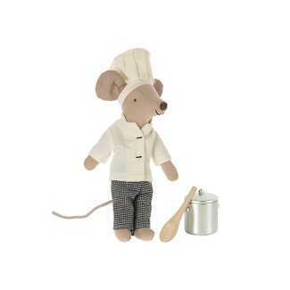 Maileg Chef mouse w. soup pot and spoon