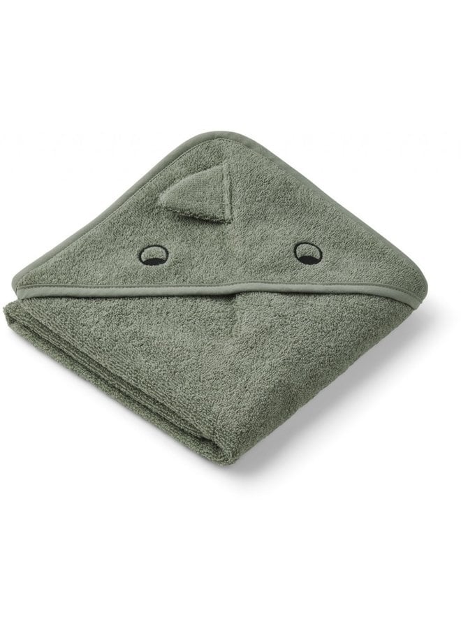 Albert hooded towel - Dino faune green