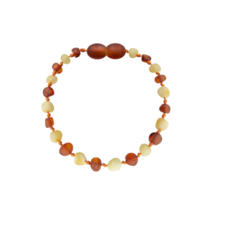 Amber Barnsteen armband kind 16cm - Milk cognac raw