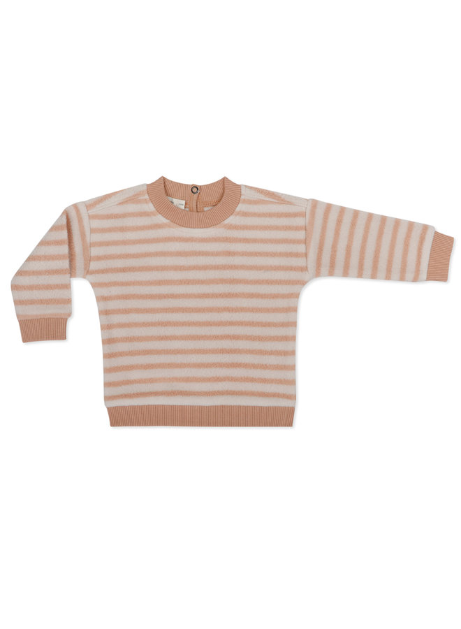 Teddy baby sweater stripes - Rose tan