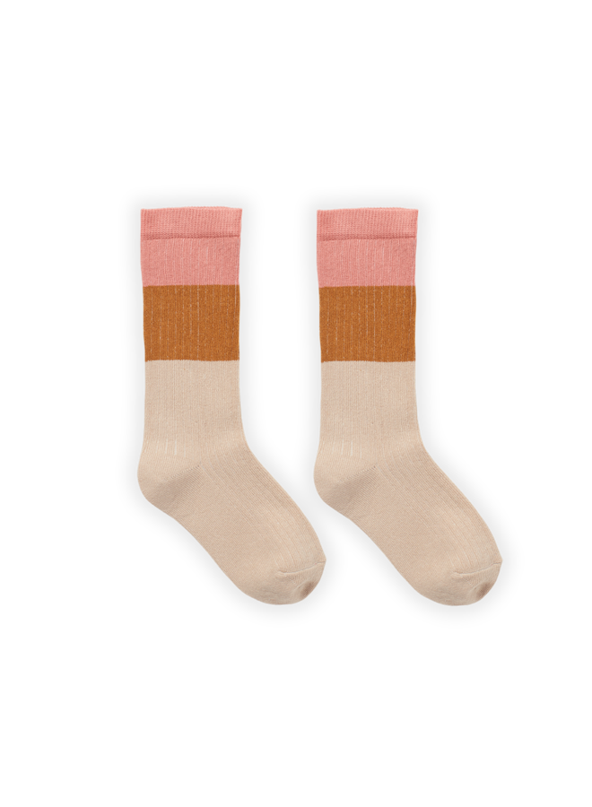 High colourblock socks rose