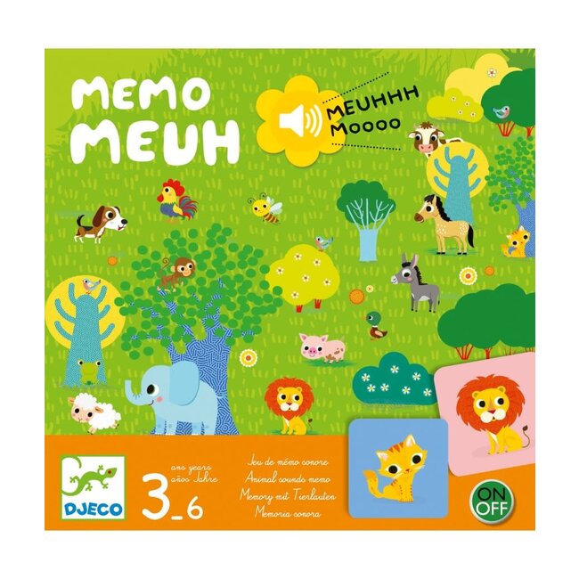 Djeco Memory met dierengeluiden (3+) Memo MEUH