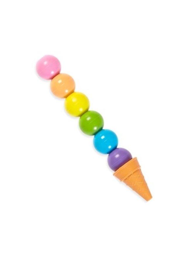 Rainbow Scoops Stacking Erasable Crayons + Scented Eraser - Beer en Schaap