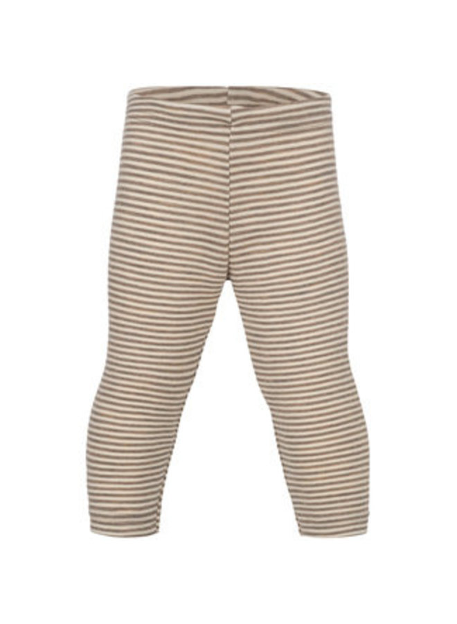 Legging 100% wol walnoot stripe