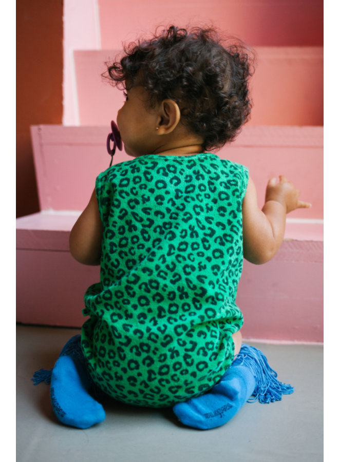 Leafy leopard romper