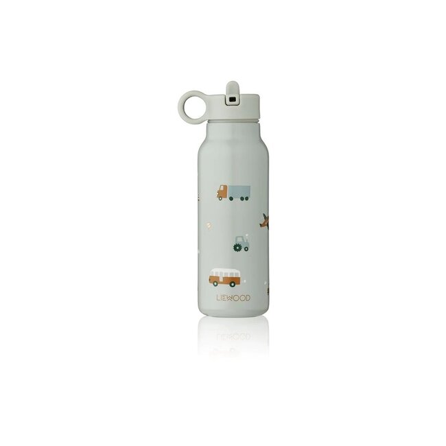 Liewood Falk water bottle (350ml) -  Vehicles/dove blue mix