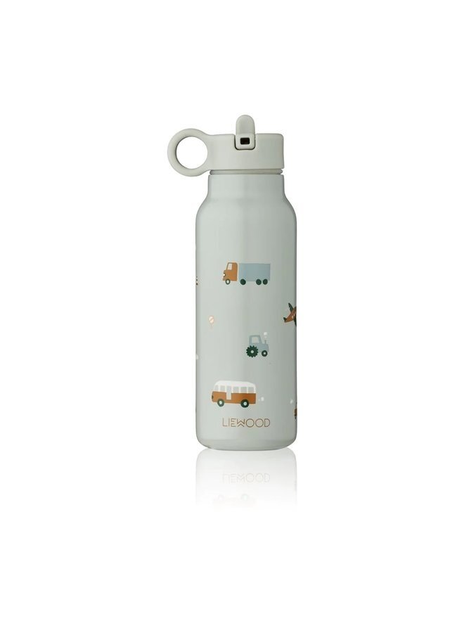 Falk water bottle (350ml) -  Vehicles/dove blue mix