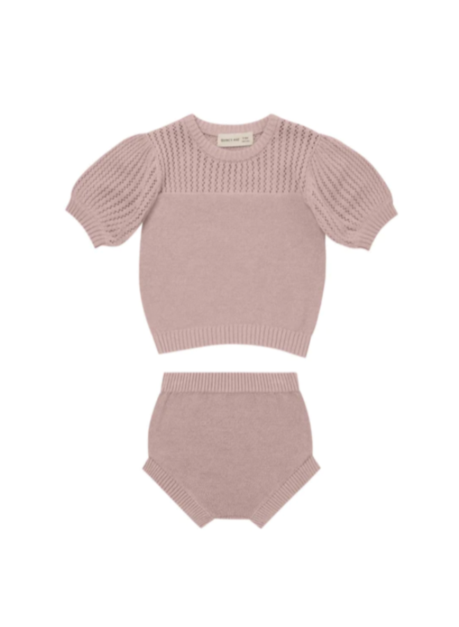 pointelle knit set | lilac