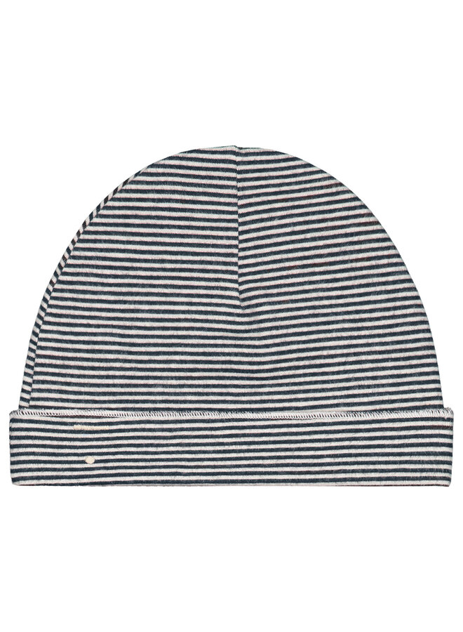 Baby Beanie - Blue Grey - Cream