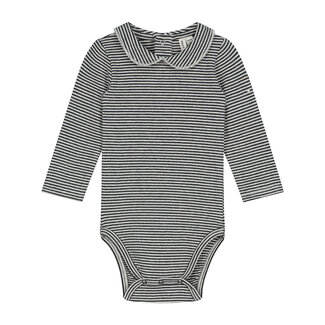 Gray Label Baby Collar Onesie - Nearly Black - Cream