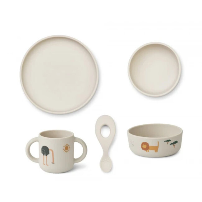 Liewood Vivi silicone set - Safari sandy mix