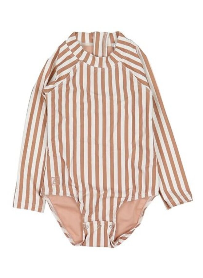 Maxime baby swimsuit - Stripe tuscany rose/creme