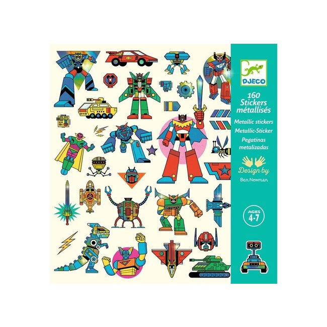 Djeco Stickers metallic robots