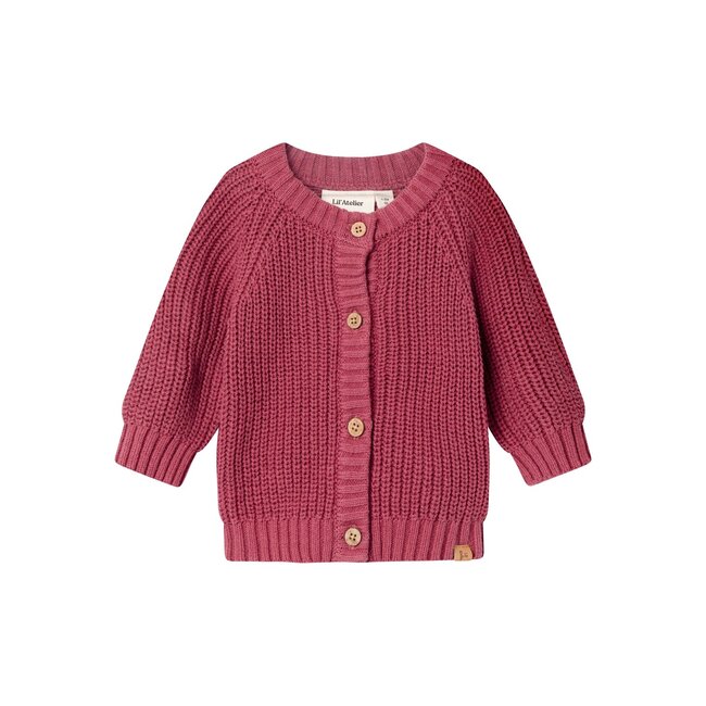 Lil' Atelier NBFEMLEN LS KNIT CARD LIL Dry Rose