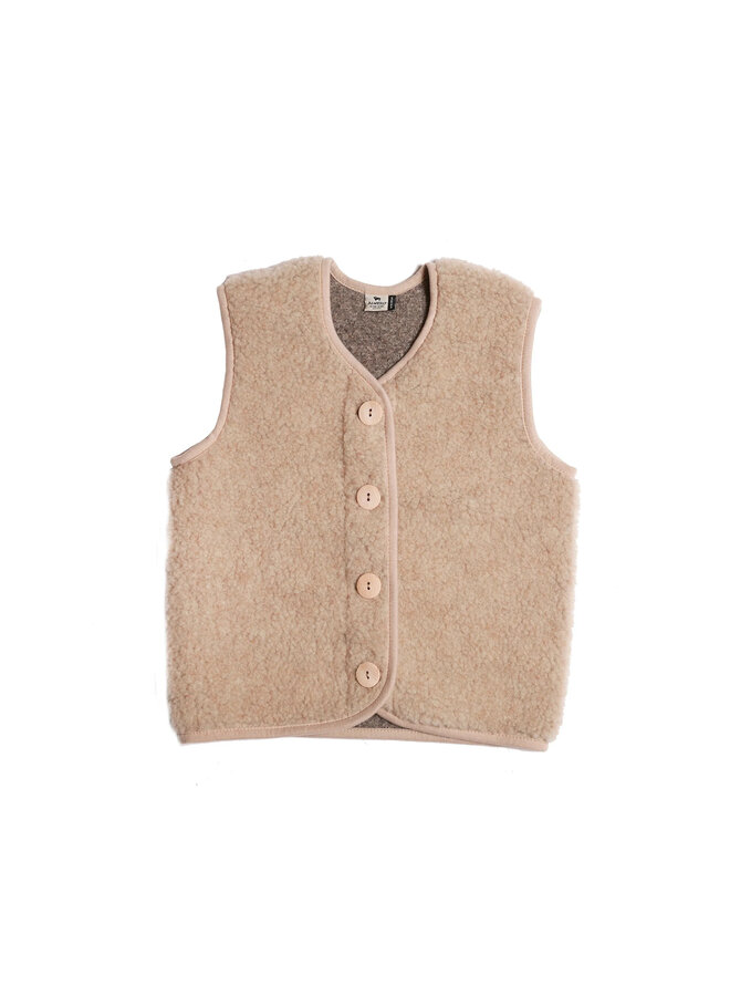 Vest wol po sand brown