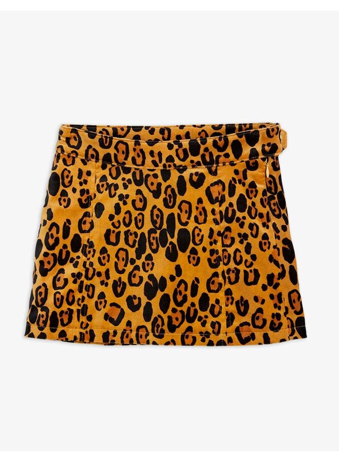 Leopard aop velvet skirt