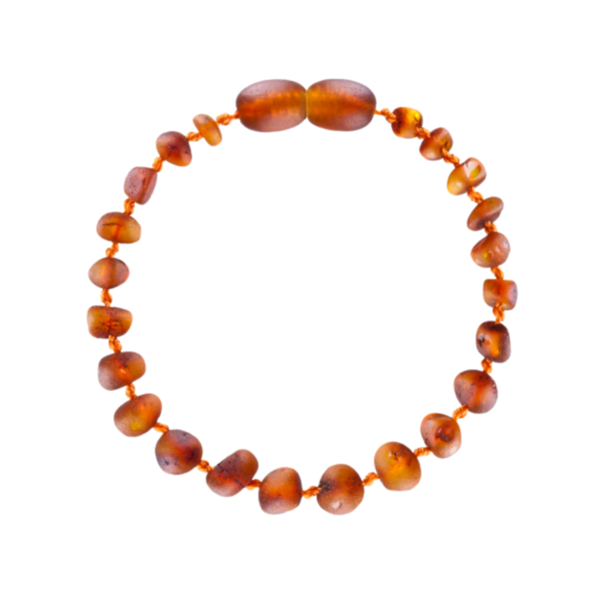 Amber Barnsteen armband kind 16cm - Cognac raw