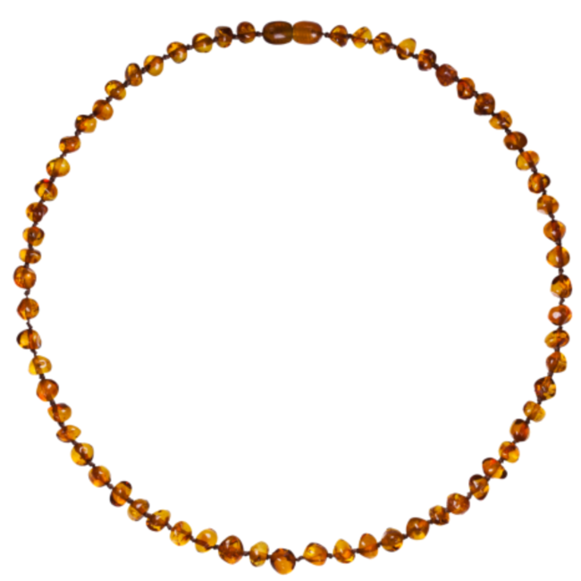 Barnsteen ketting dames/tiener 45cm - Cognac