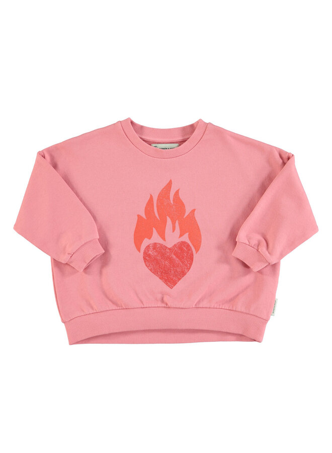 sweatshirt | pink w/ heart print