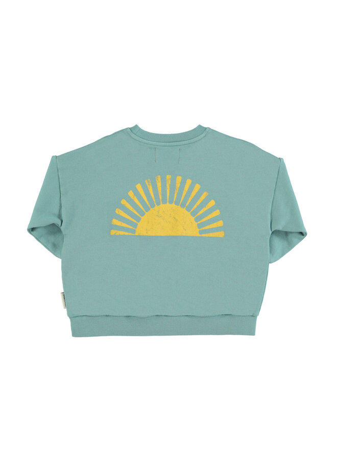 sweatshirt | green w/ "burning sand" print