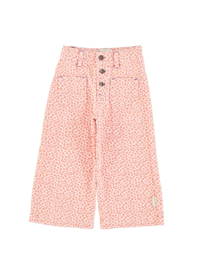 Flare trousers | light pink w/ animal print