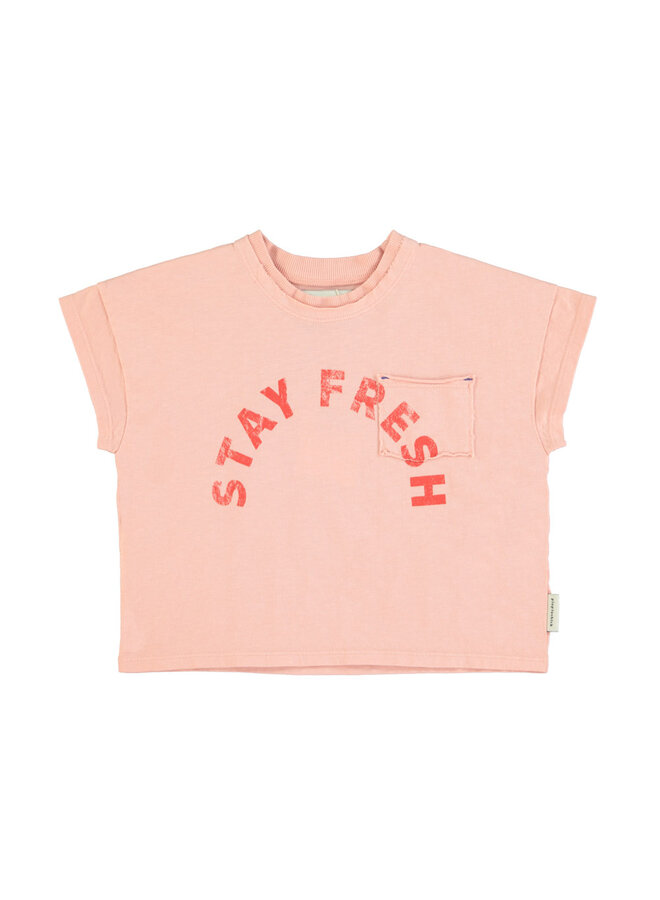 t'shirt | light pink w/ "stay fresh" print