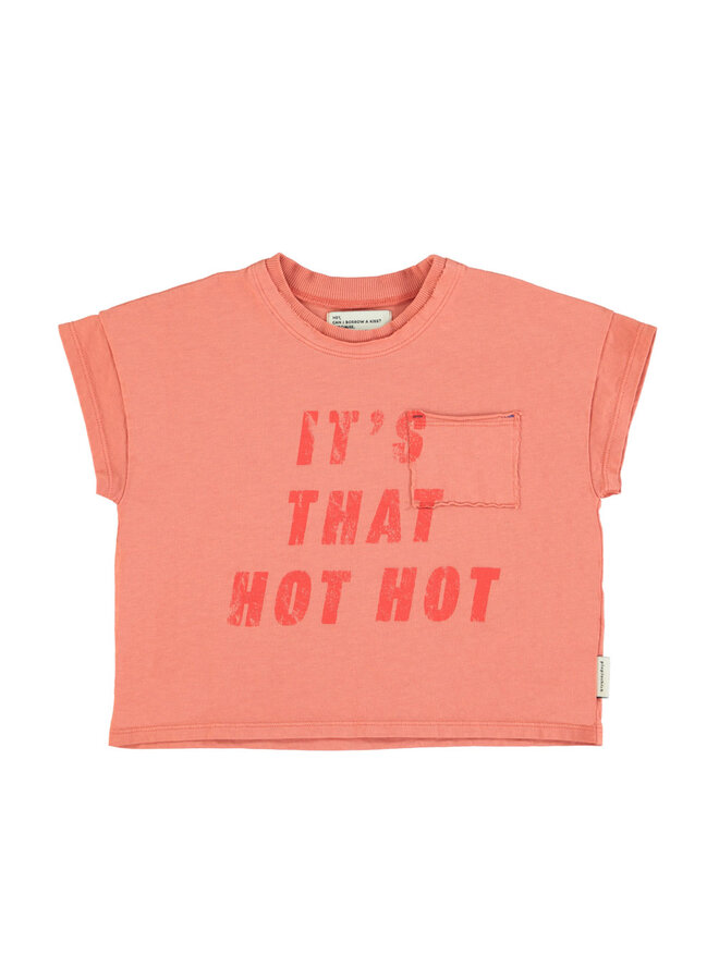 t'shirt | terracotta w/ "hot hot" print