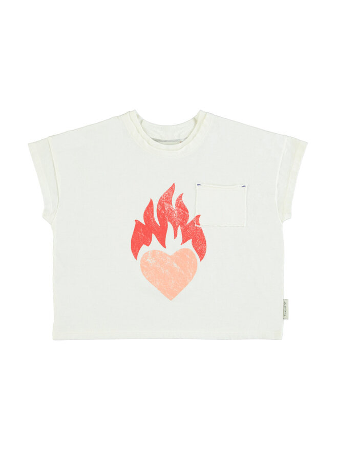 t'shirt | ecru w/ heart print