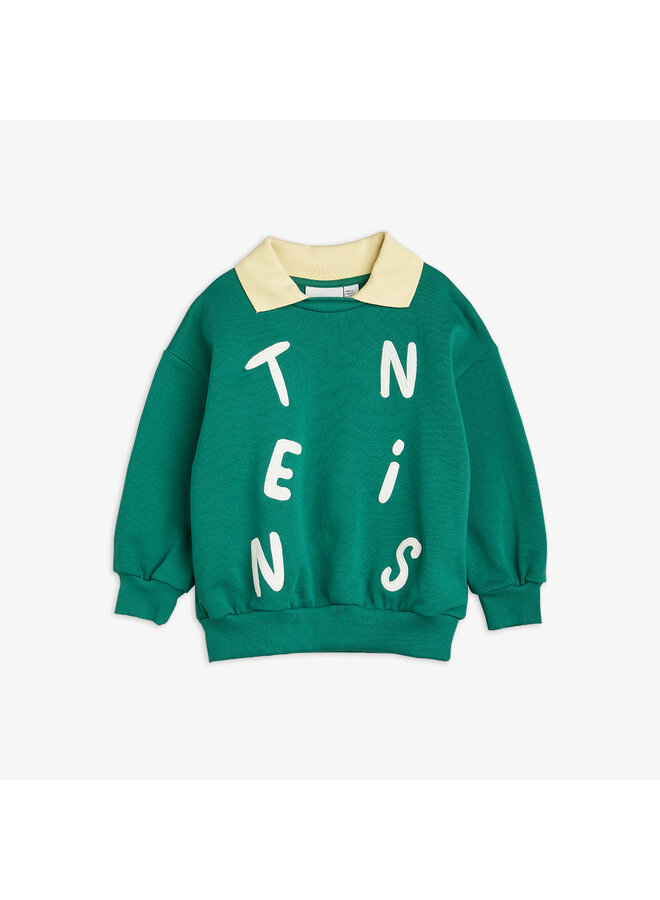 Tennis application collar sweatshirt