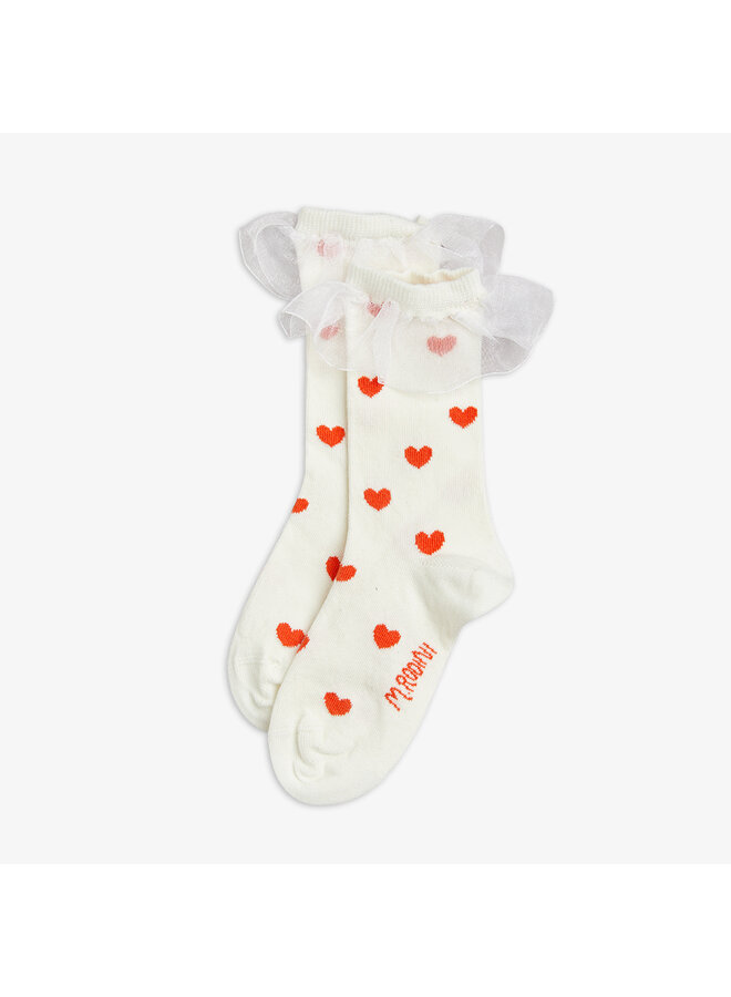 Hearts frill 1-pack socks