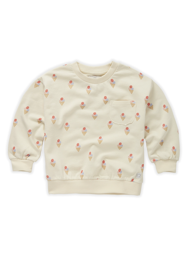 Sweatshirt pocket Ice cream print