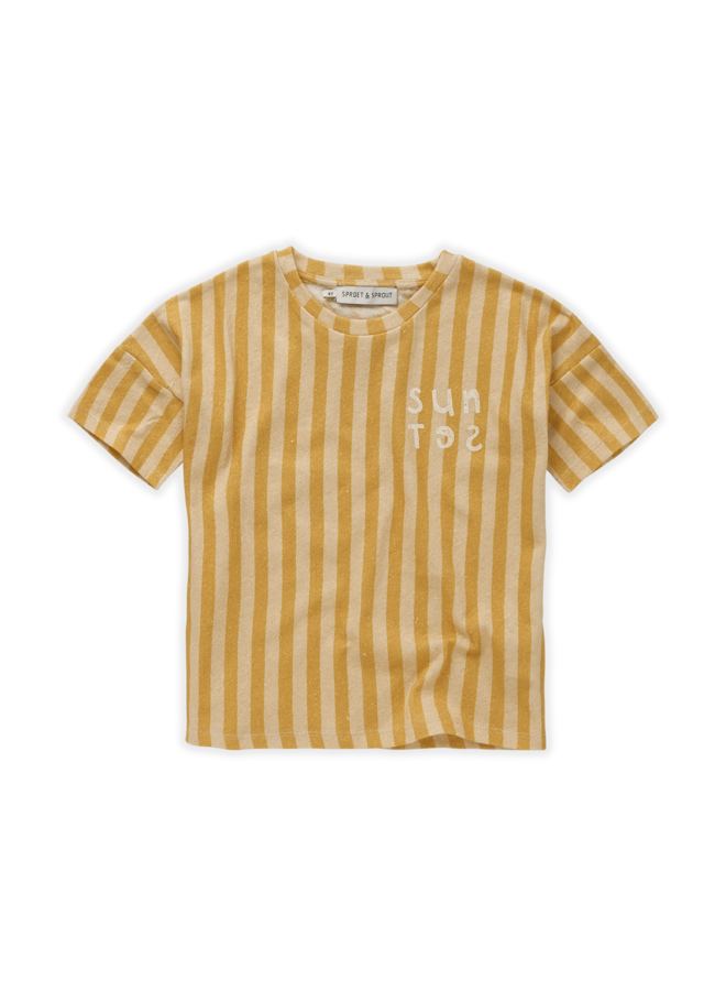 T-shirt linen stripe Sunset