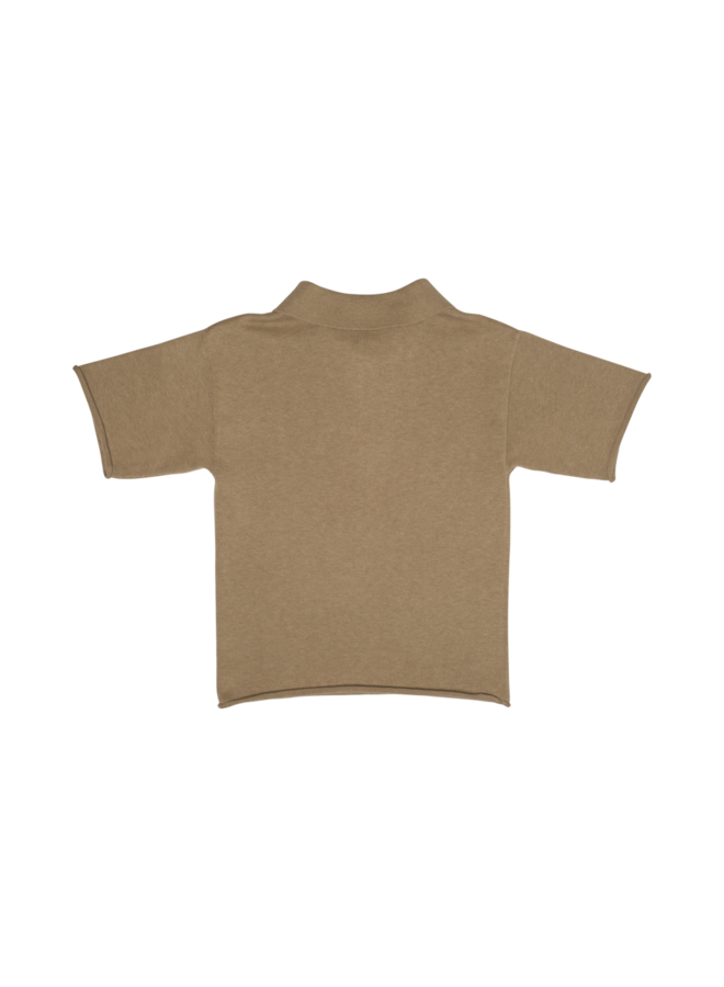 Mackay knit polo taupe