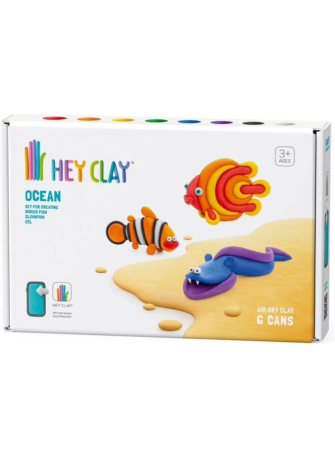 HeyClay 6 cans Ocean: Clownfish, Discus Fish, Eel