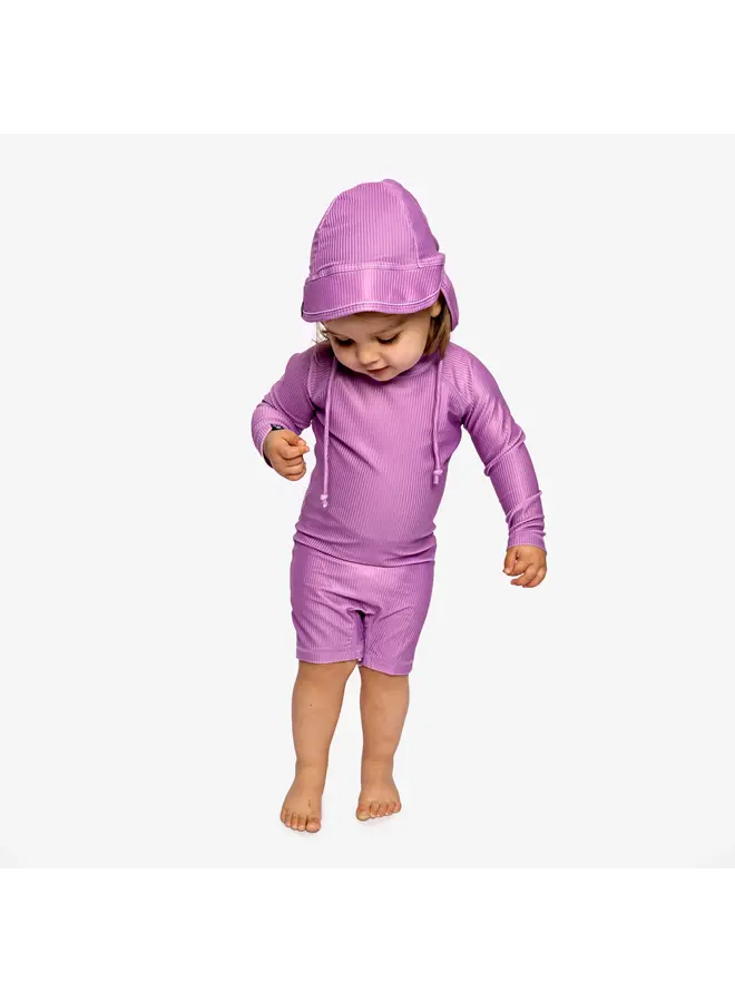 Orchid Ribbed Baby suit